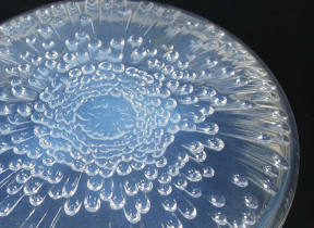 Tokio Lalique Glass Powder Puff Holder - Mary Axon Fine Art